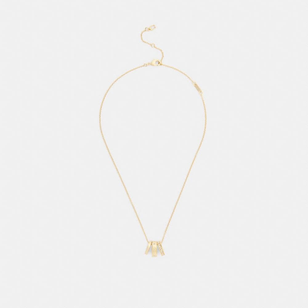 Coach Repeated C Rondelle Necklace Gold