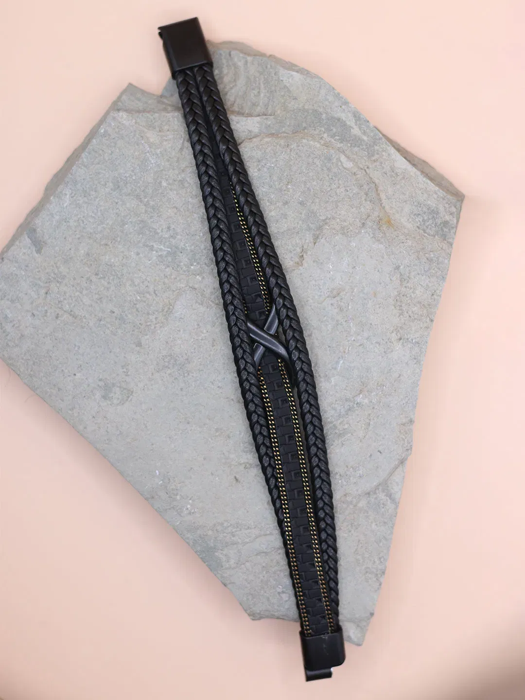 BLACK-GOLD INFINITY BRACELET FOR MEN