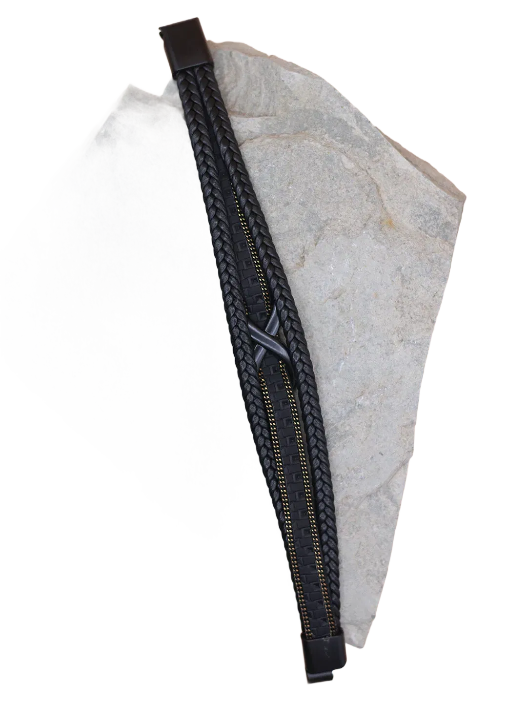 BLACK-GOLD INFINITY BRACELET FOR MEN