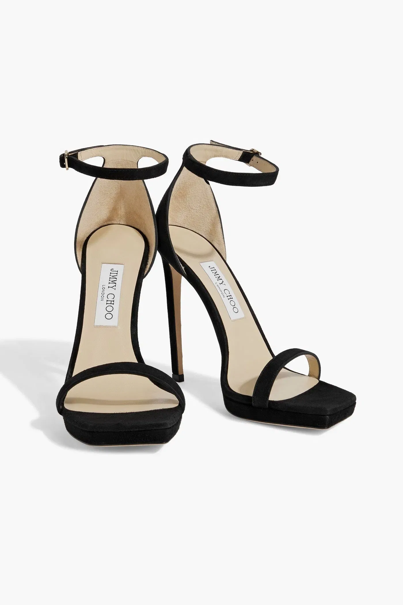 Jimmy Choo Alva 120 Suede Sandals Black Women's