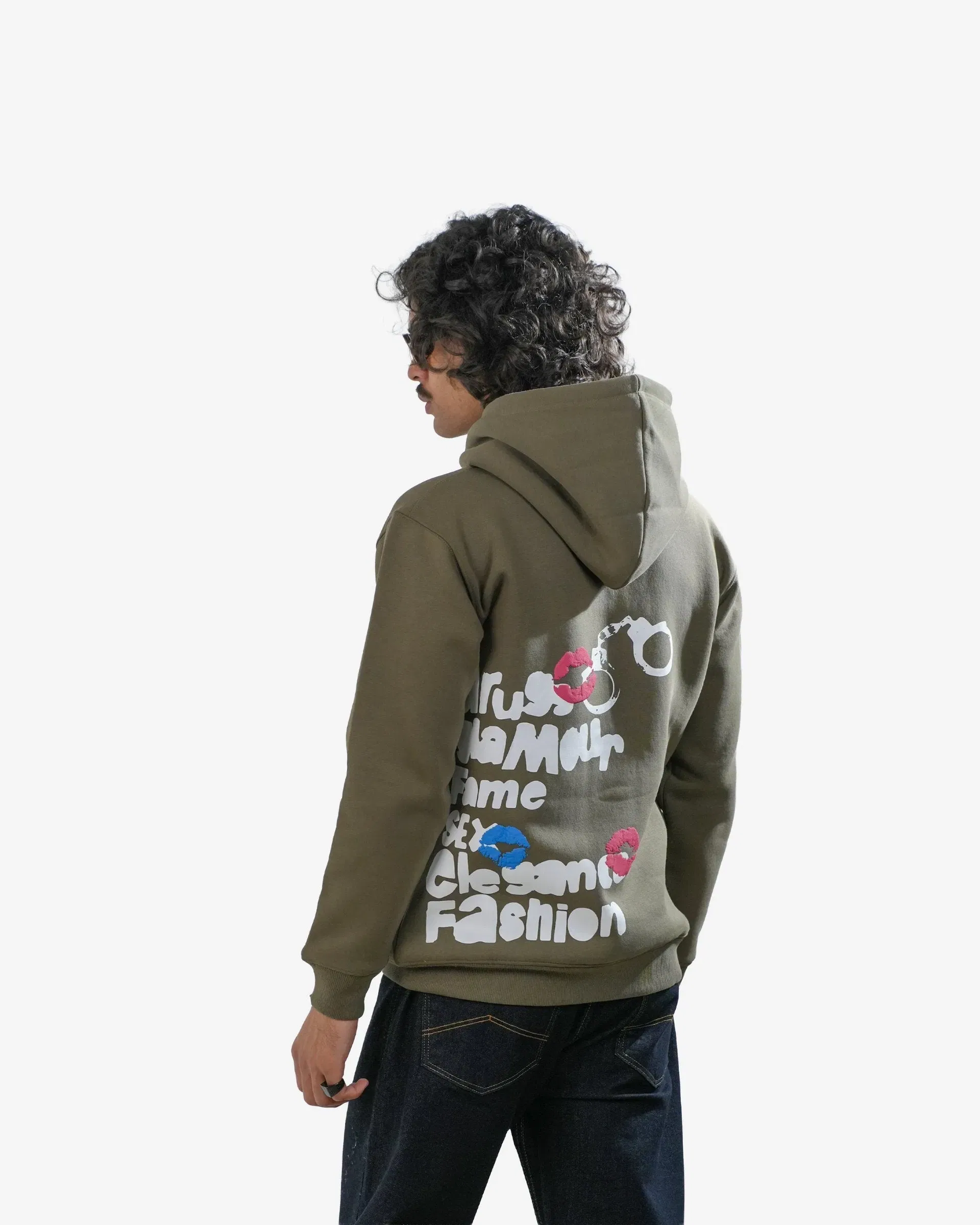 Chico' - Dark Olive Printed Regular Fit Hoodie