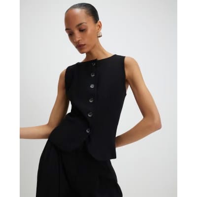 Black Tailored Waistcoat
