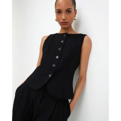 Black Tailored Waistcoat