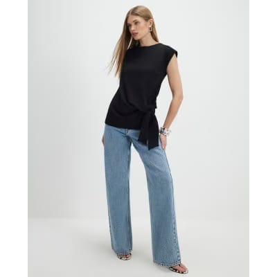 Black Tie Side Top