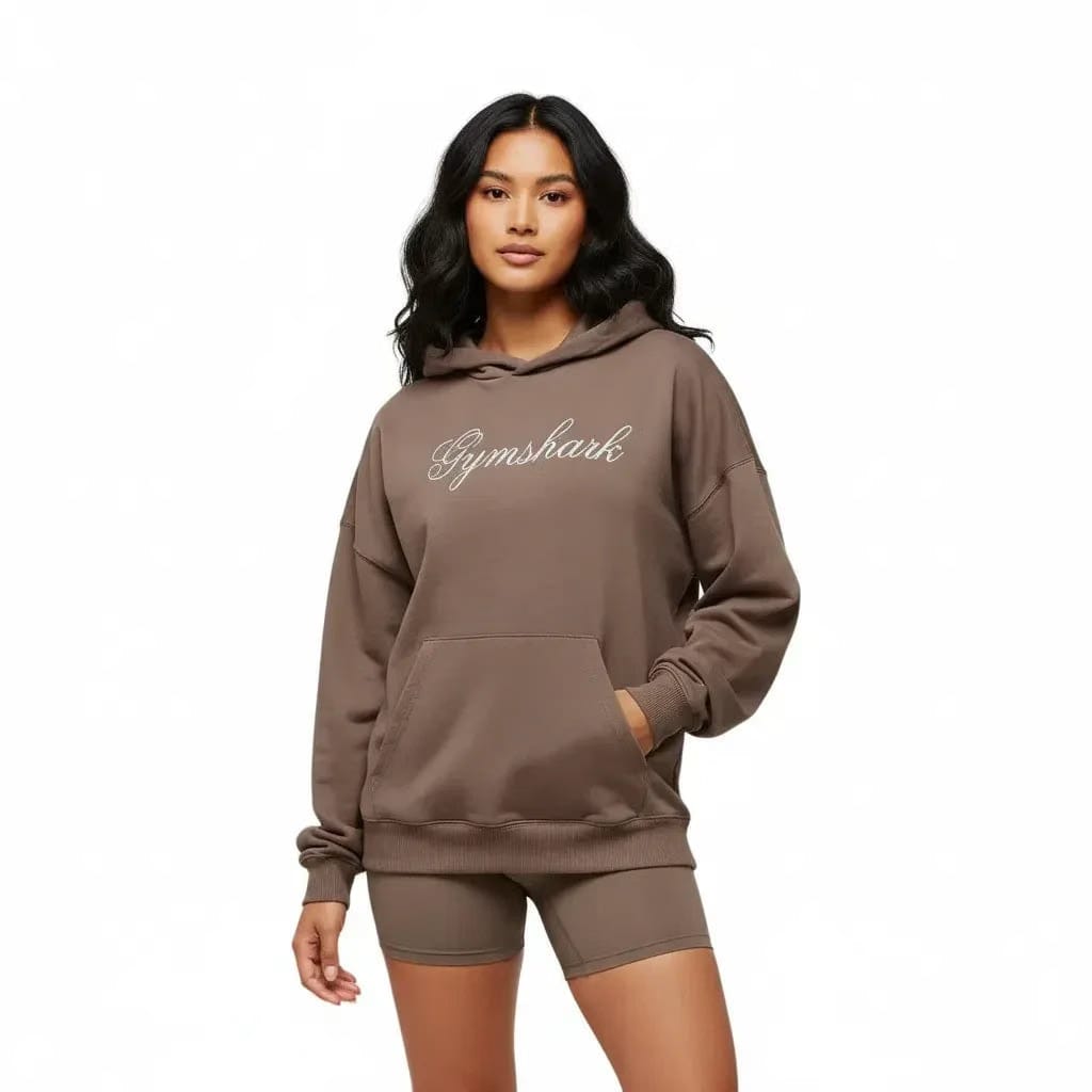 Gymshark All Seasons Graphic Hoodie - Soft Brown