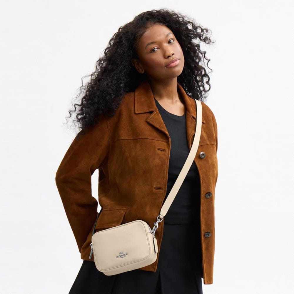 Coach Mini Carey Crossbody Bag Silver Ivory