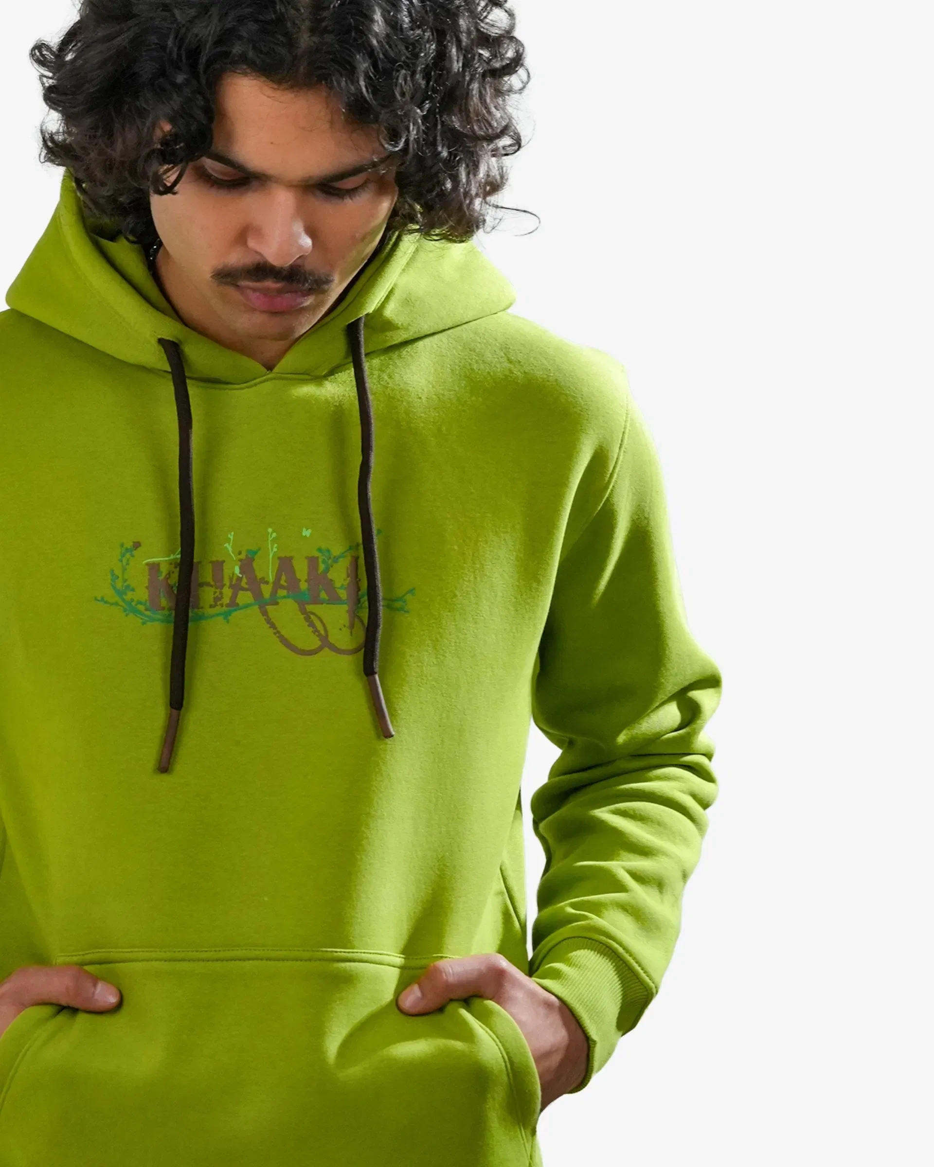 Wild Buck - Light Green Printed Hoodie For Men