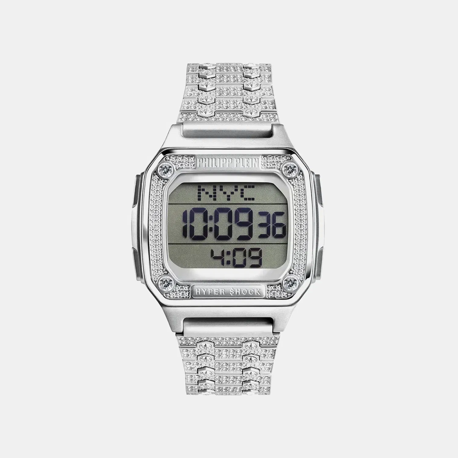 Philipp Plein Haa - Hyper Shock 44Mm Women Quartz White Dial Digital Stainless Steel Watch Pwhaa1121