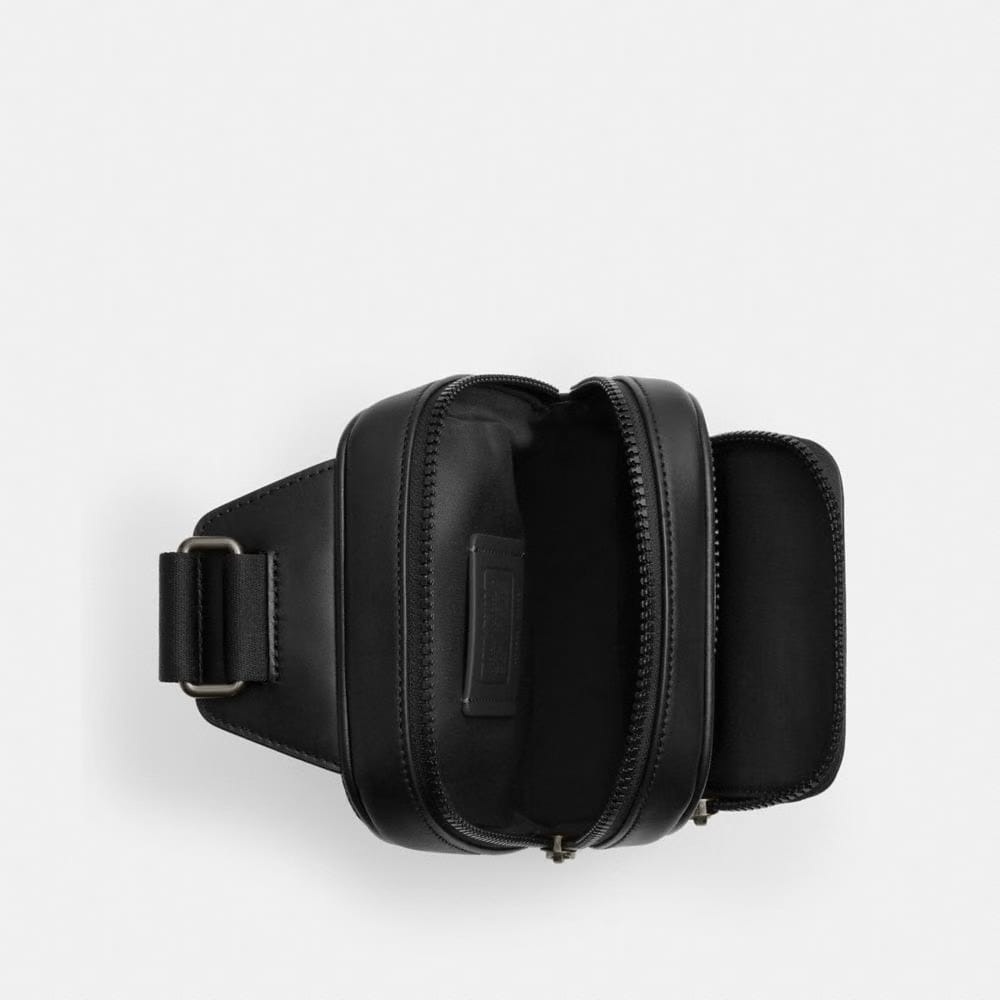 Coach Racer Sling Pack In Signature Canvas Gunmetal Charcoal Black