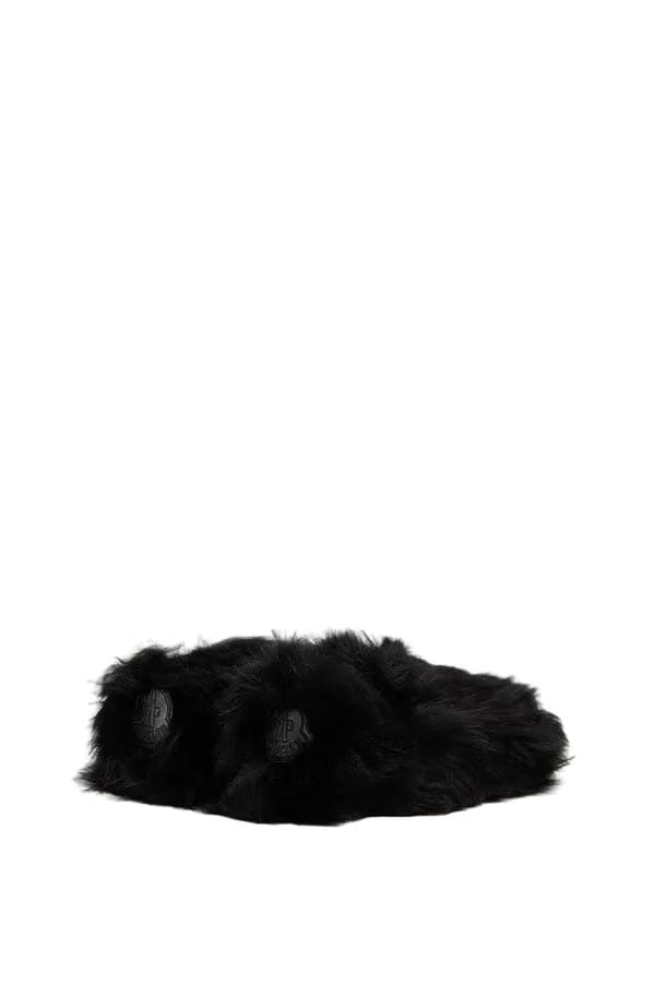 Moncler Snug Shearling Flats Black