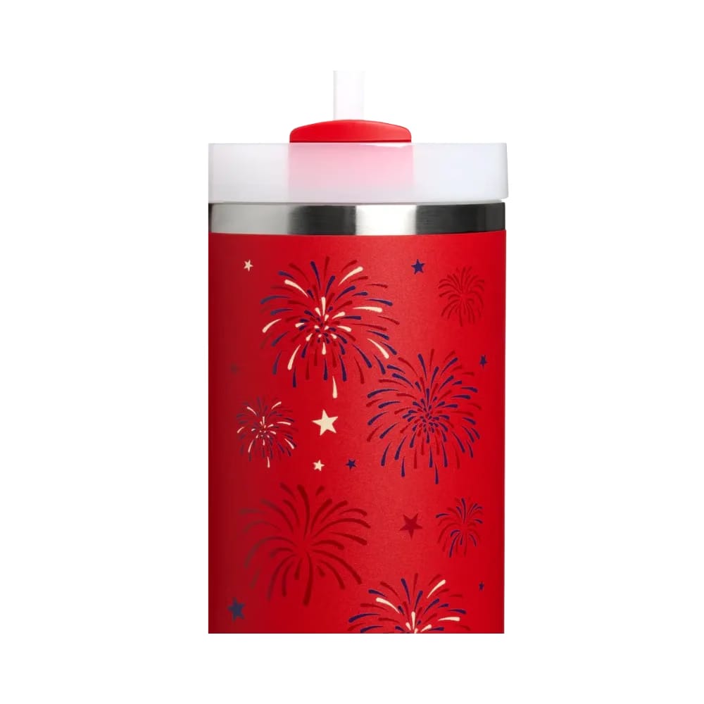Stanley Quencher H2 0 Flowstate Tumbler Chili Red Fireworks 30 OZ