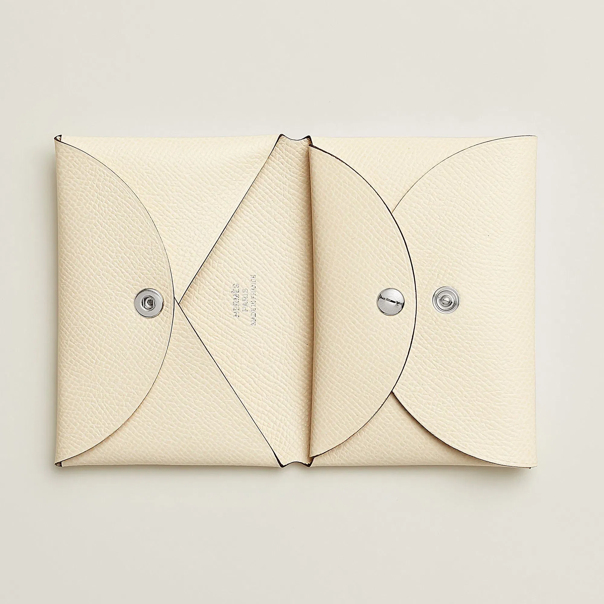 Hermes Calvi Duo Compact Card Holder Jaune Citron