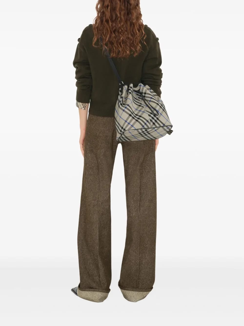 medium Check bucket bag