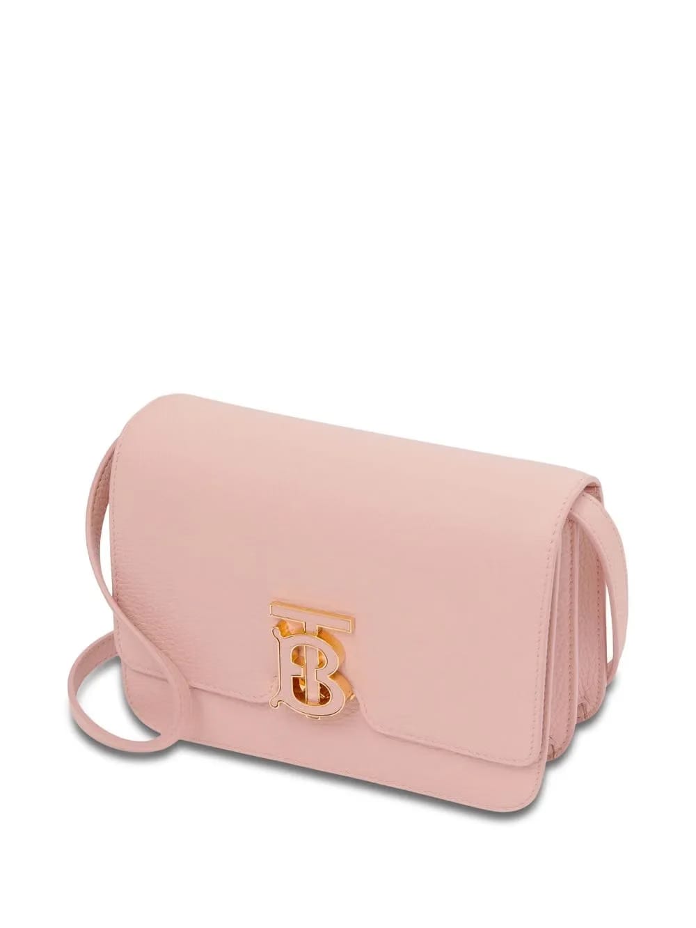 TB logo-plaque calf leather shoulder bag