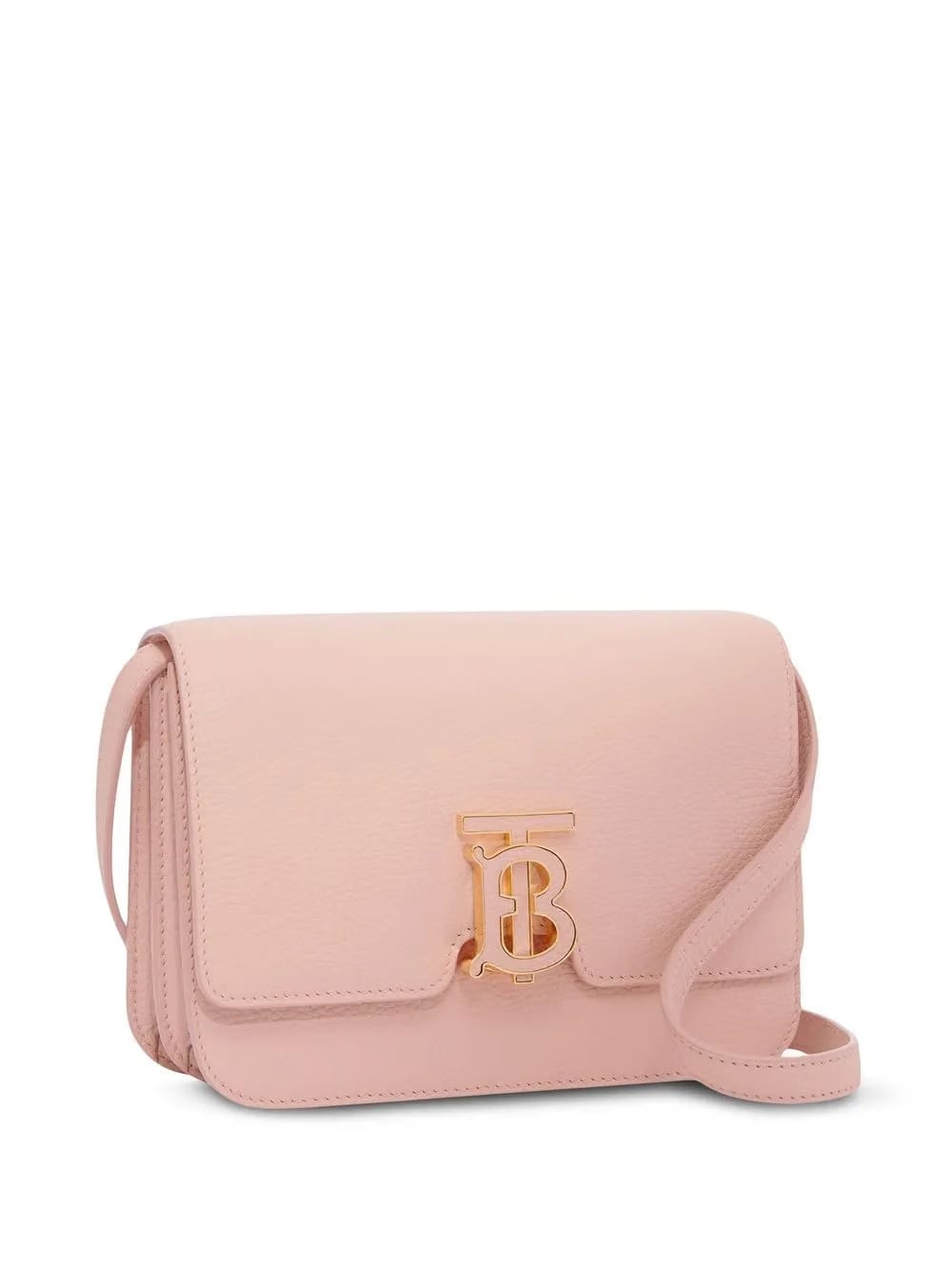 TB logo-plaque calf leather shoulder bag