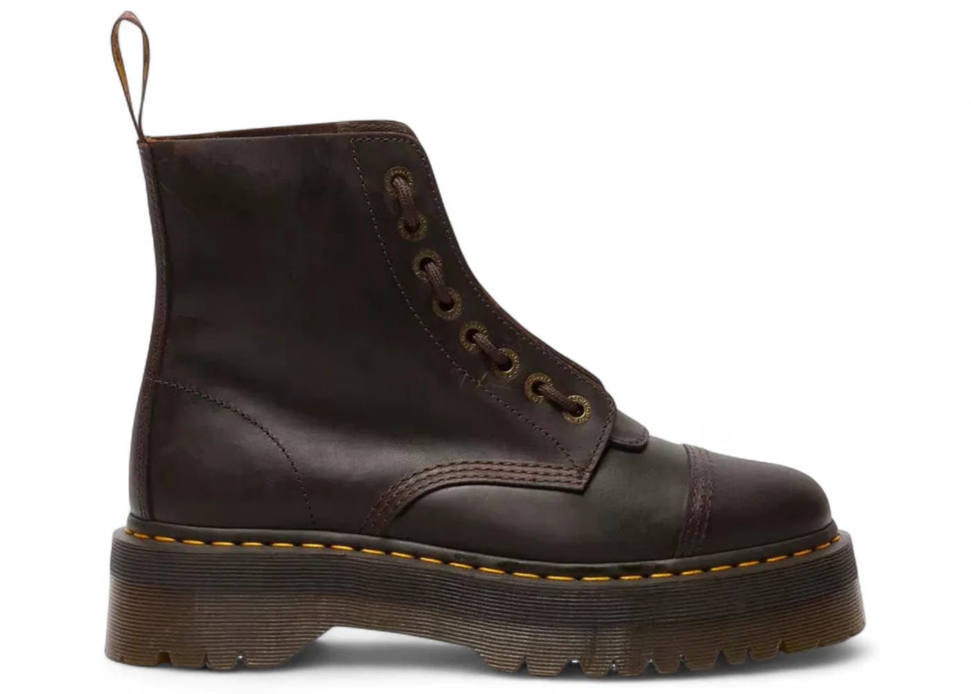 Dr. Martens Sinclair Crazy Horse Leather Platform Lace Up Boot Dark Brown