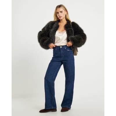 Petite Blue Relaxed Straight Leg Jeans