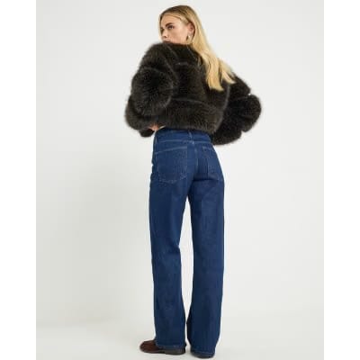 Petite Blue Relaxed Straight Leg Jeans
