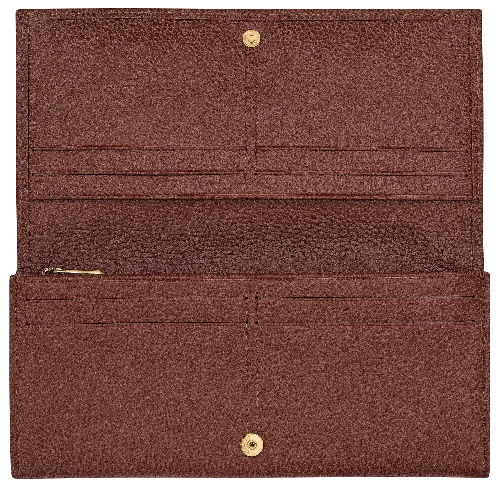 Longchamp Le Foulonné Long continental wallet Coffee
