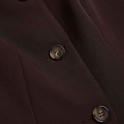 Brown Longline Tailored Waistcoat