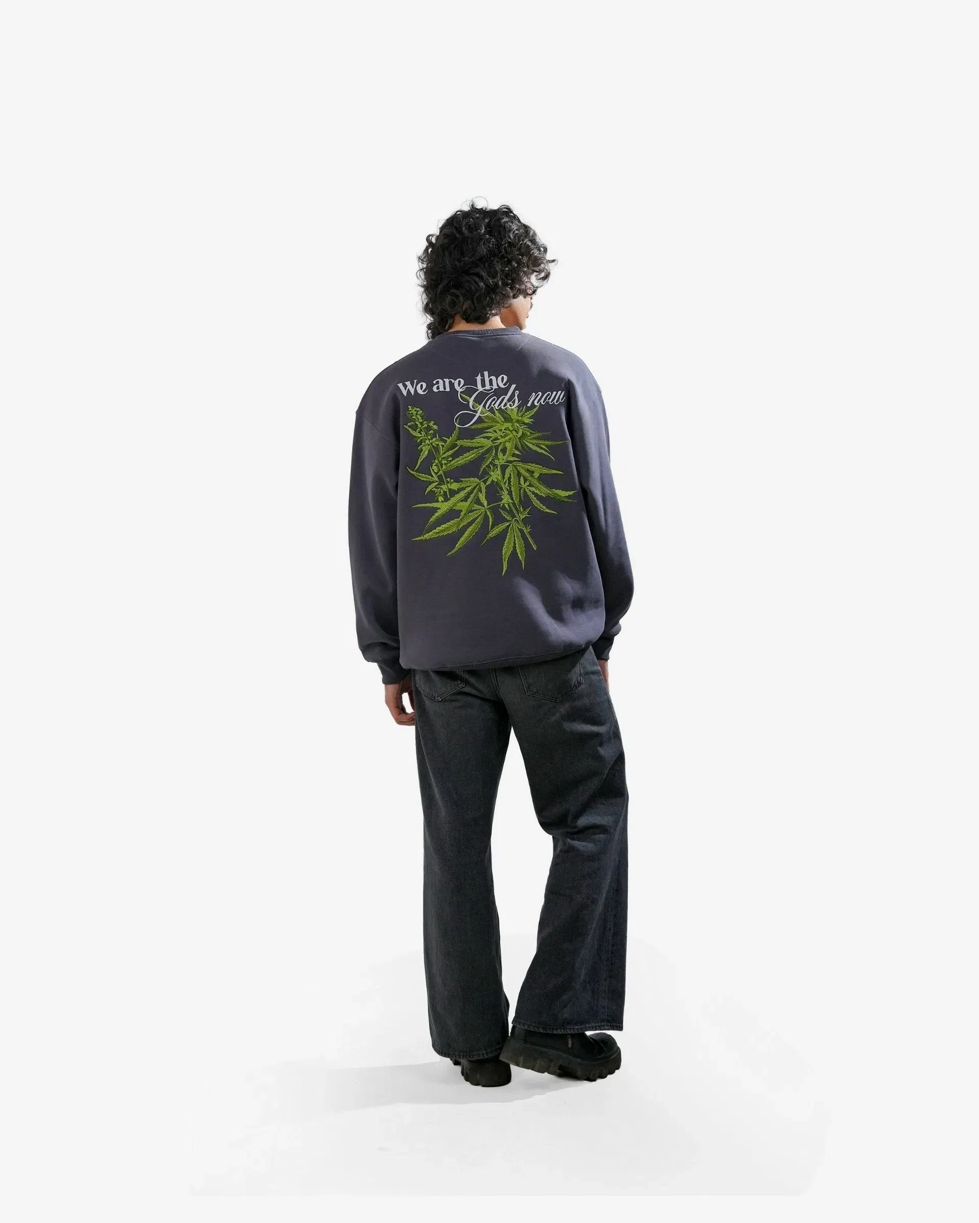 Diabolical - Gray Embroidered Oversized Sweatshirt