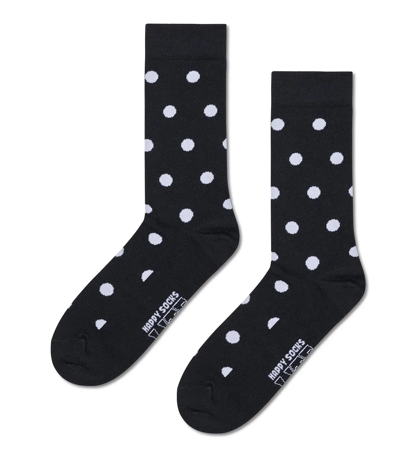 Black LITE Dot Crew Socks for Women and Men