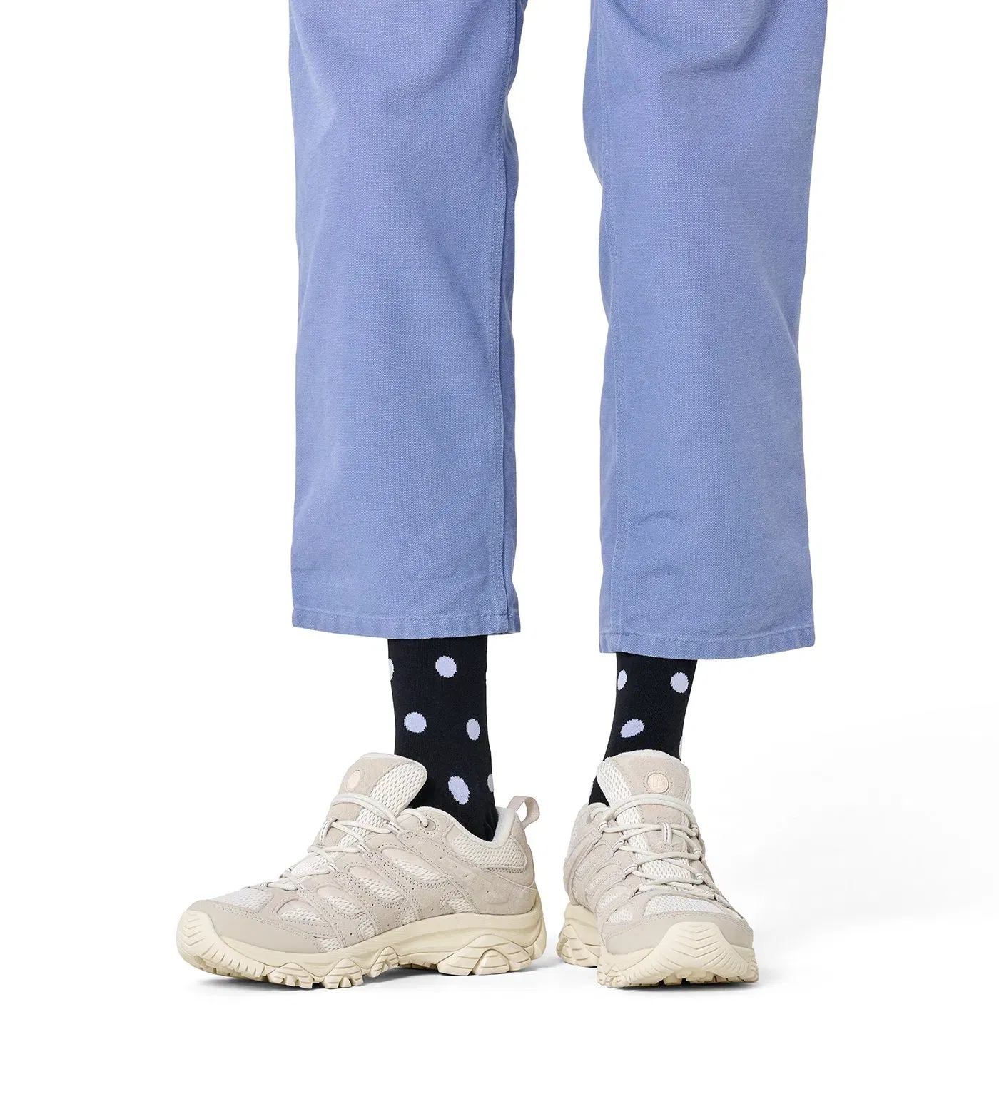 Black LITE Dot Crew Socks for Women and Men