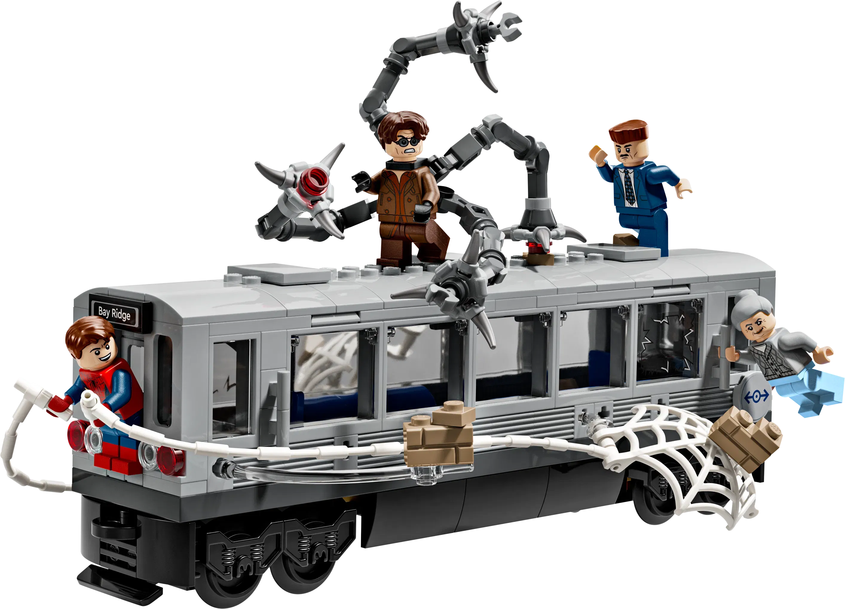 Lego SpiderMan vs Doc Ock Subway Train Scene