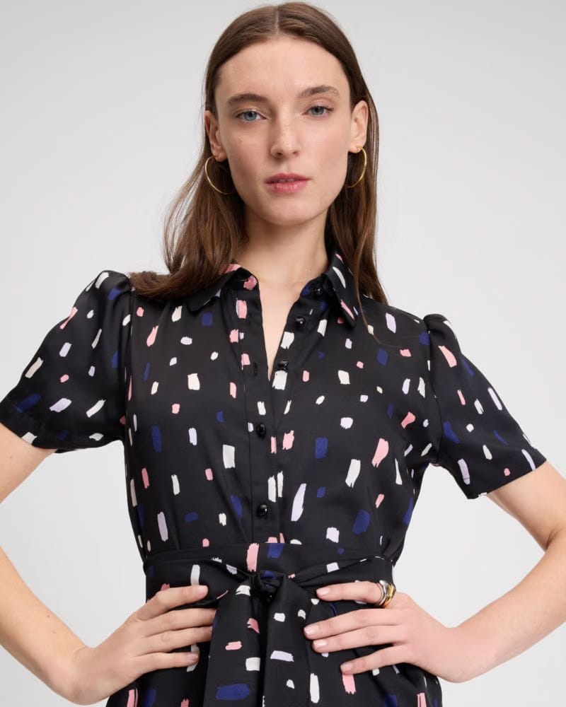 Painterly Strokes Shirt Dress