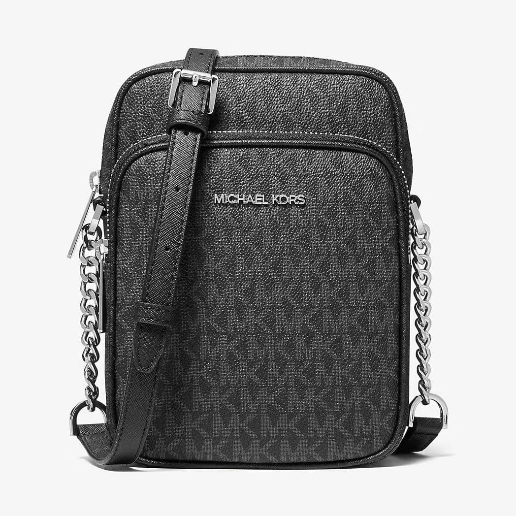 Michael Kors Jet Set Travel Medium Logo Crossbody Bag Black