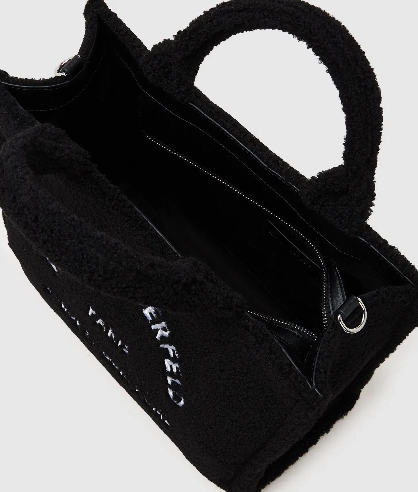 KarlLagerfeld Rue St-Guillaume Faux-Shearling Tote Bag Black