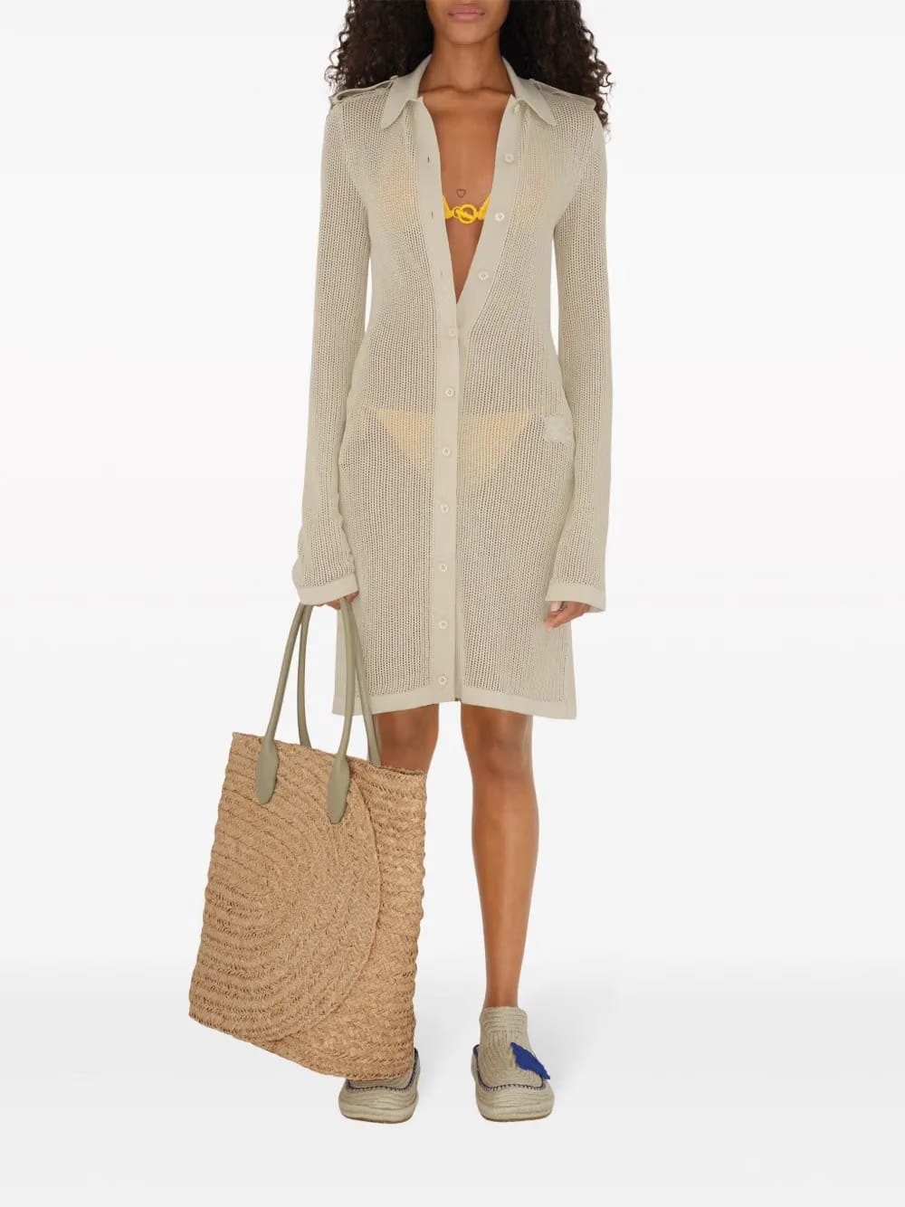 woven-raffia tote bag