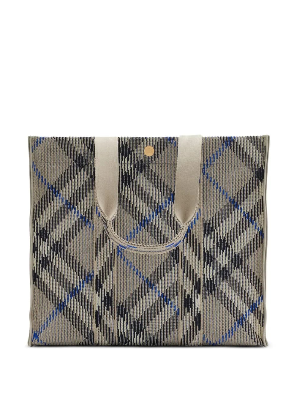 medium check knitted tote bag