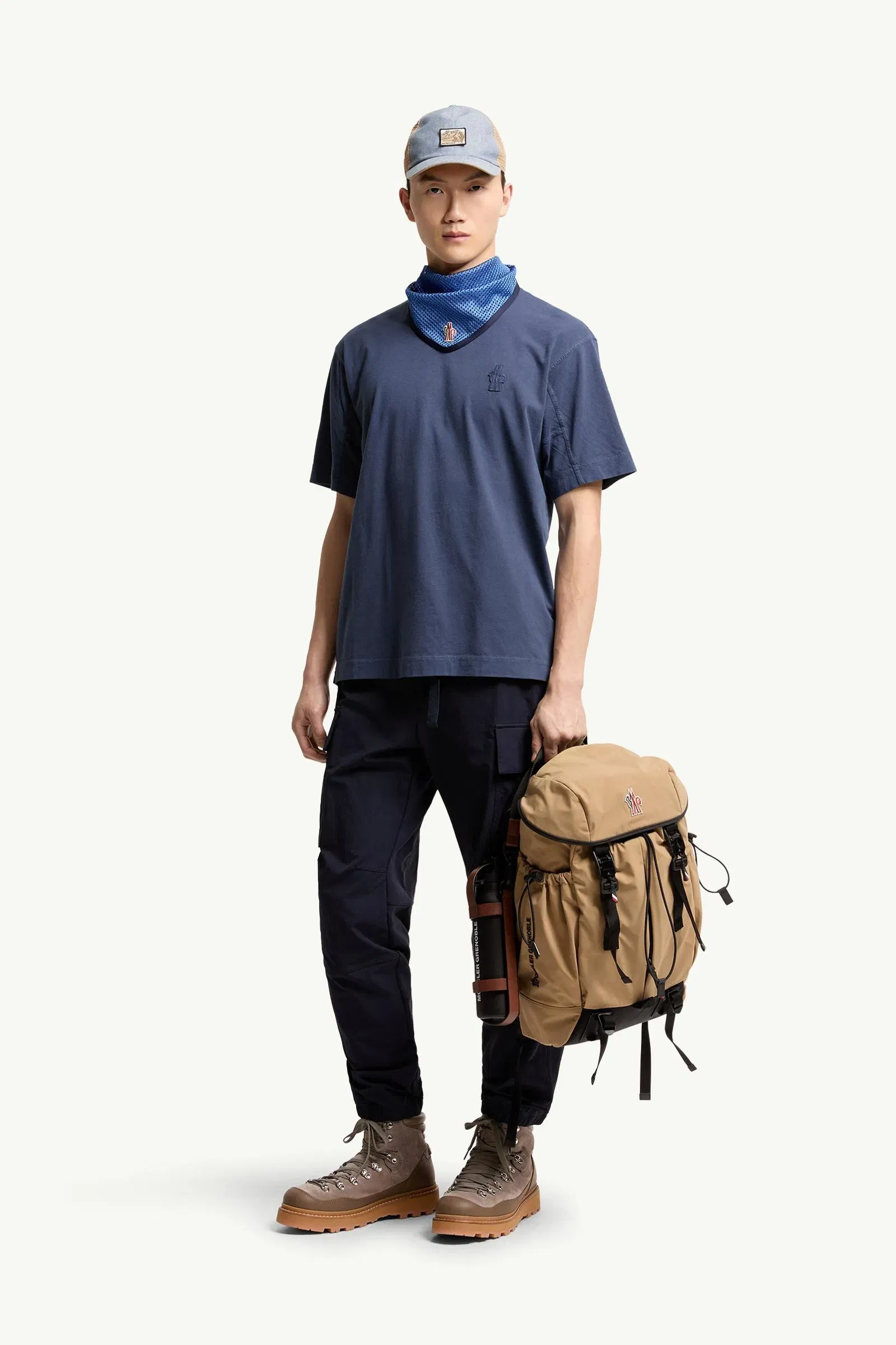Moncler Logo Patch Cotton T-Shirt Navy Blue Navy Blue