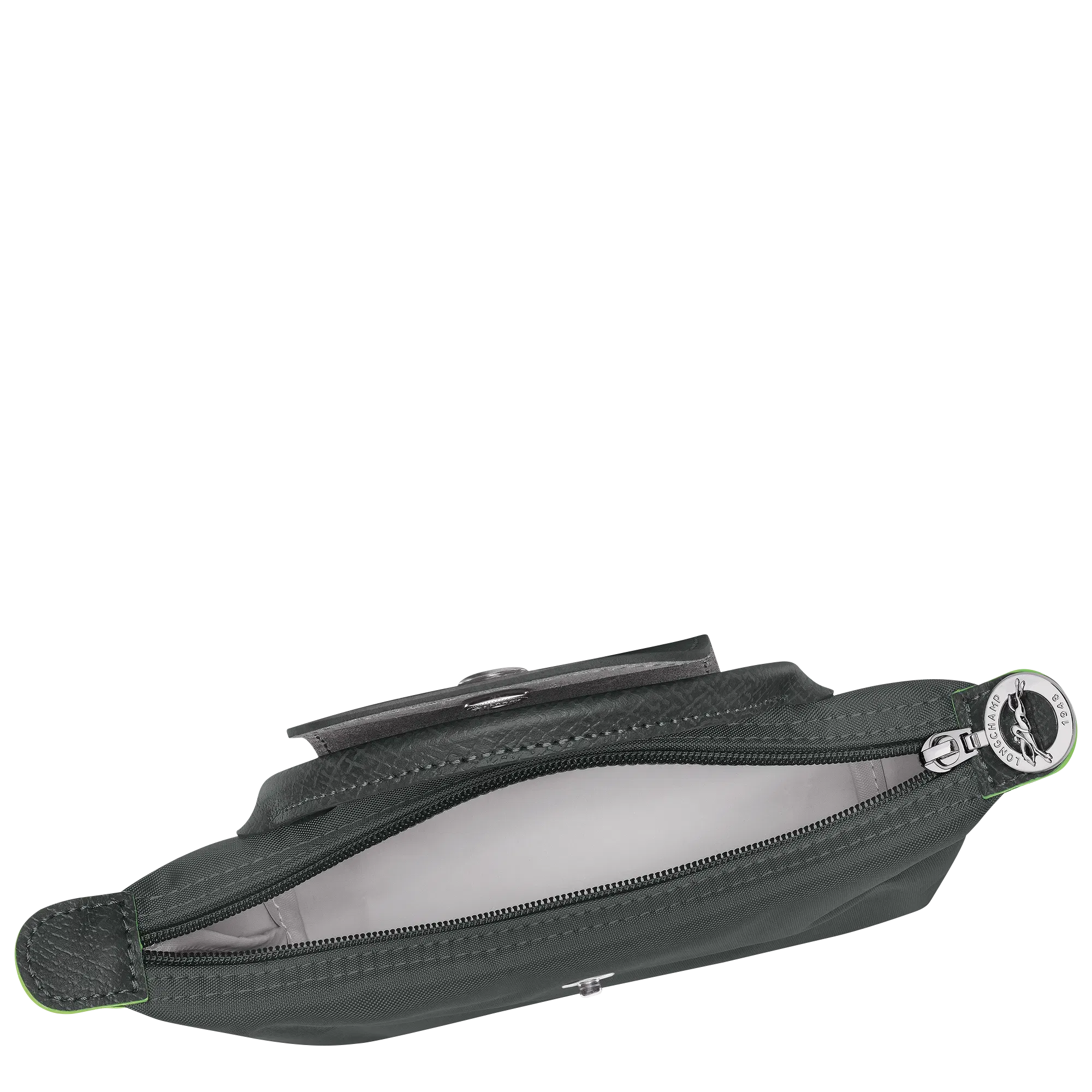 Longchamp Le Pliage Green Pouch with handle Graphite