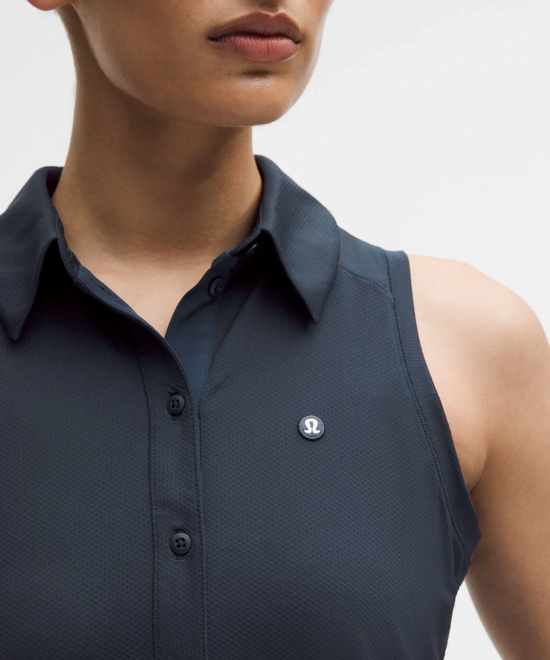 Lululemon Quick-Dry Sleeveless Polo Shirt Straight Hem *Logo