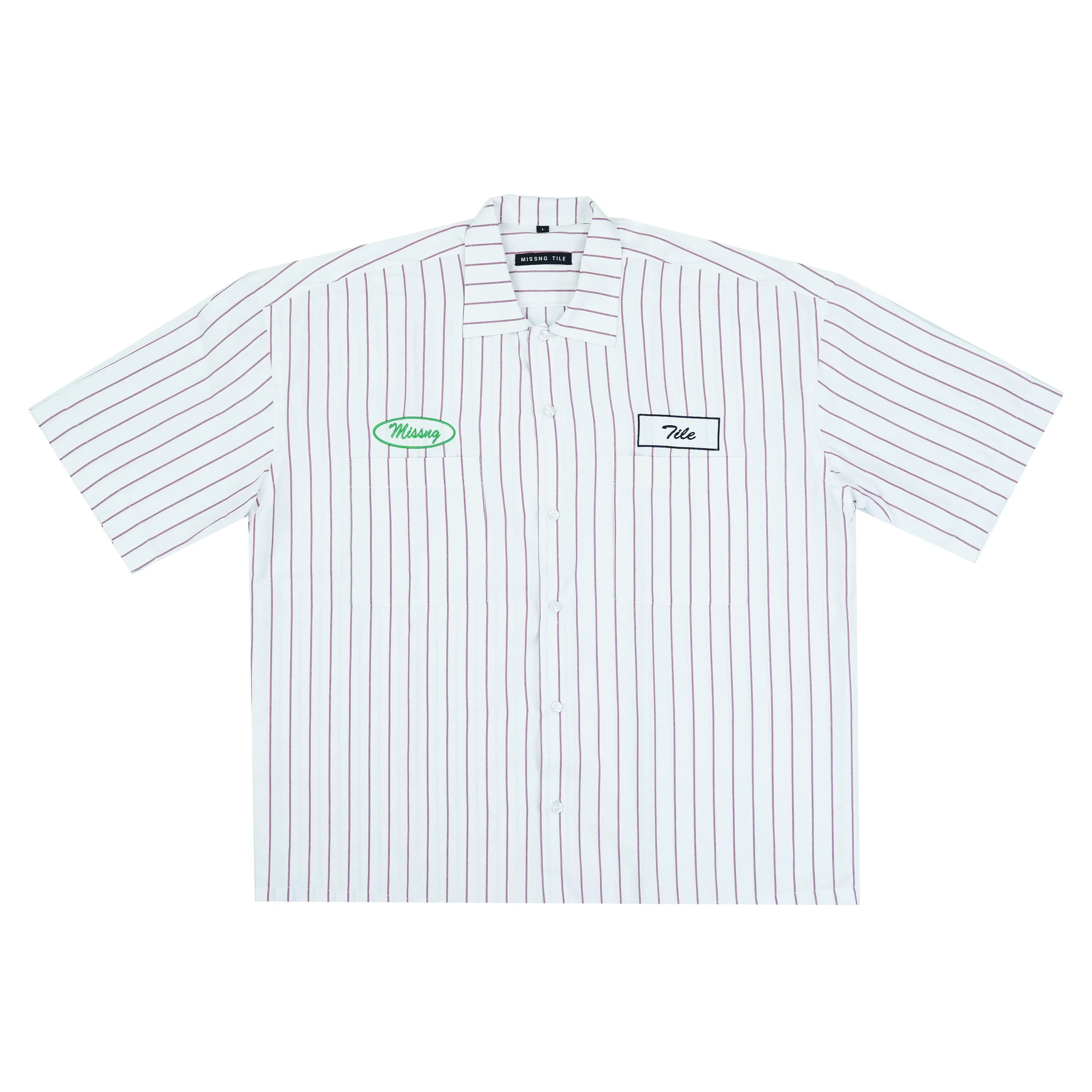 THE MECHANIC SHIRT in deep red stripes