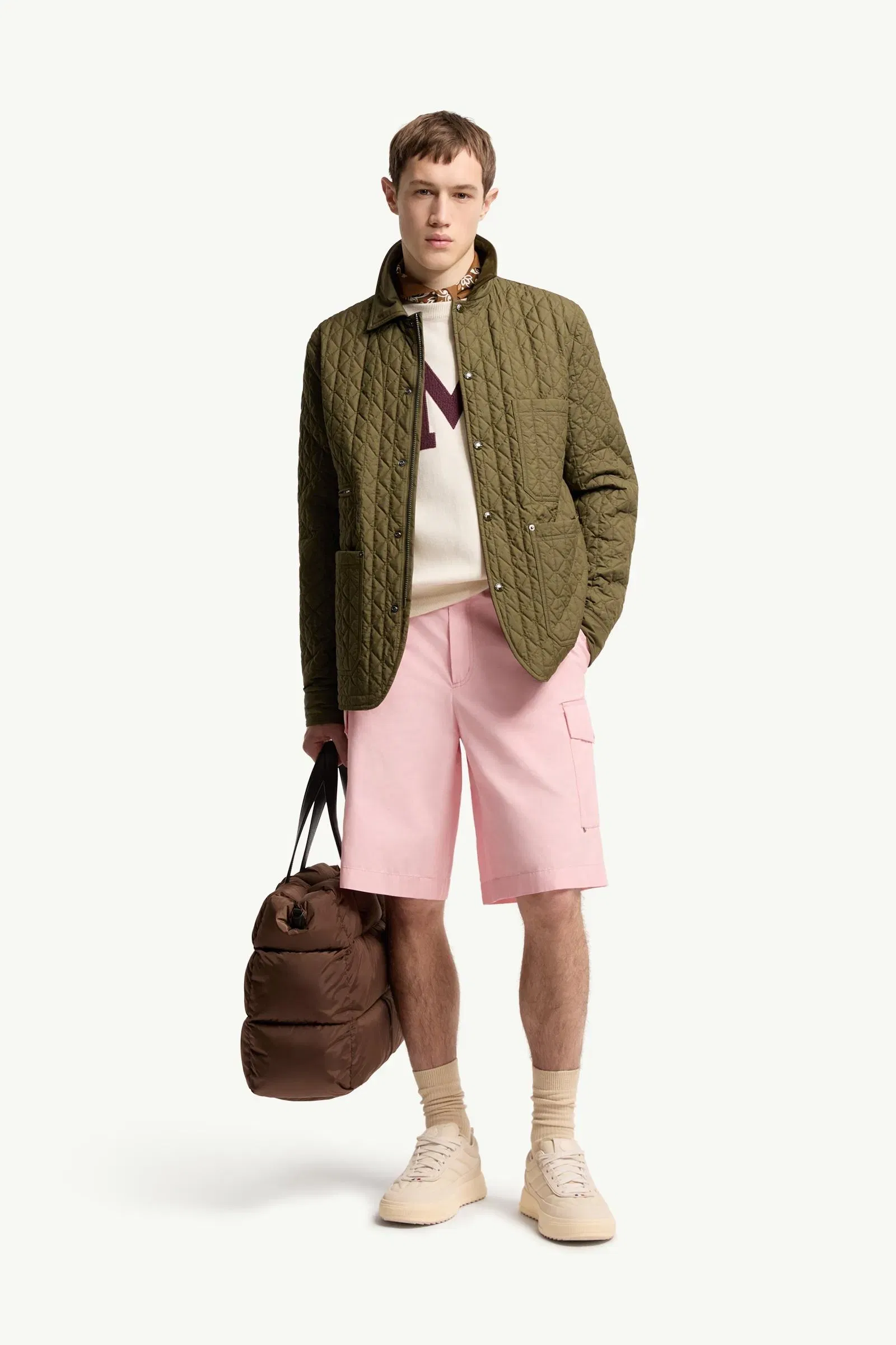 Moncler Gabardine Cargo Shorts Pink Pink