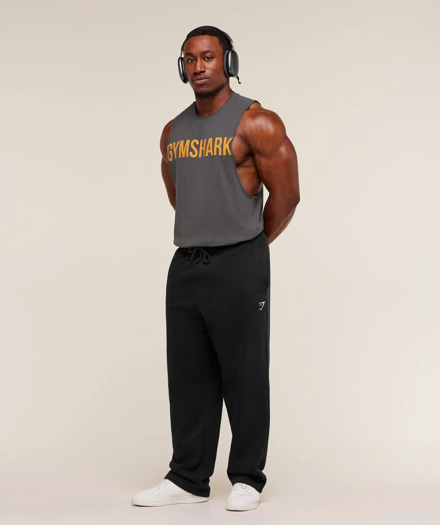 Gymshark Prime Drop Arm Tank - Onyx Grey/Antique Gold