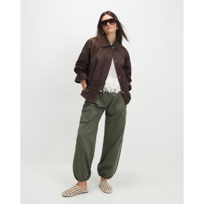 Khaki Utility Cargo Cuffed Joggers
