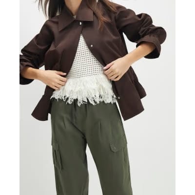 Khaki Utility Cargo Cuffed Joggers