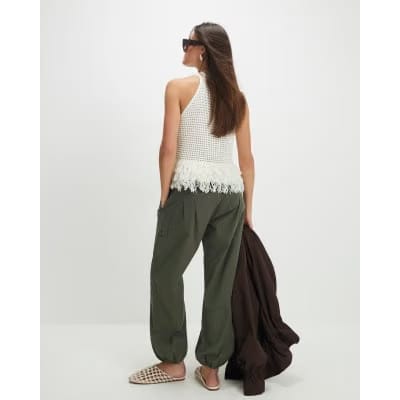 Khaki Utility Cargo Cuffed Joggers