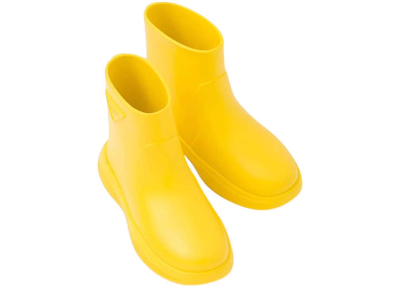 Prada Pull-On Rain Booties Sunny Yellow Rubber