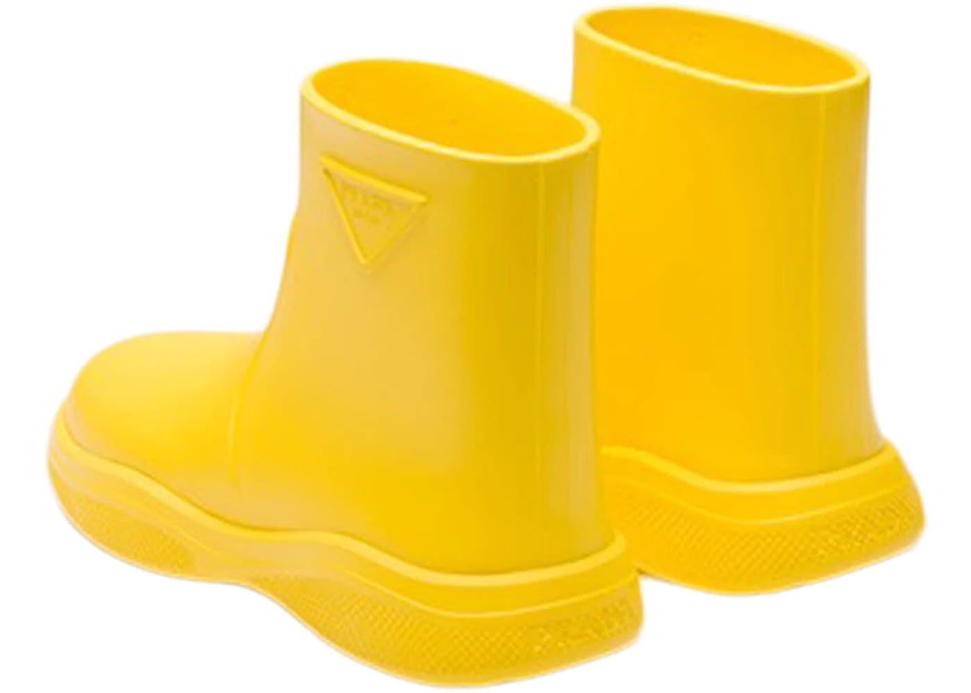 Prada Pull-On Rain Booties Sunny Yellow Rubber