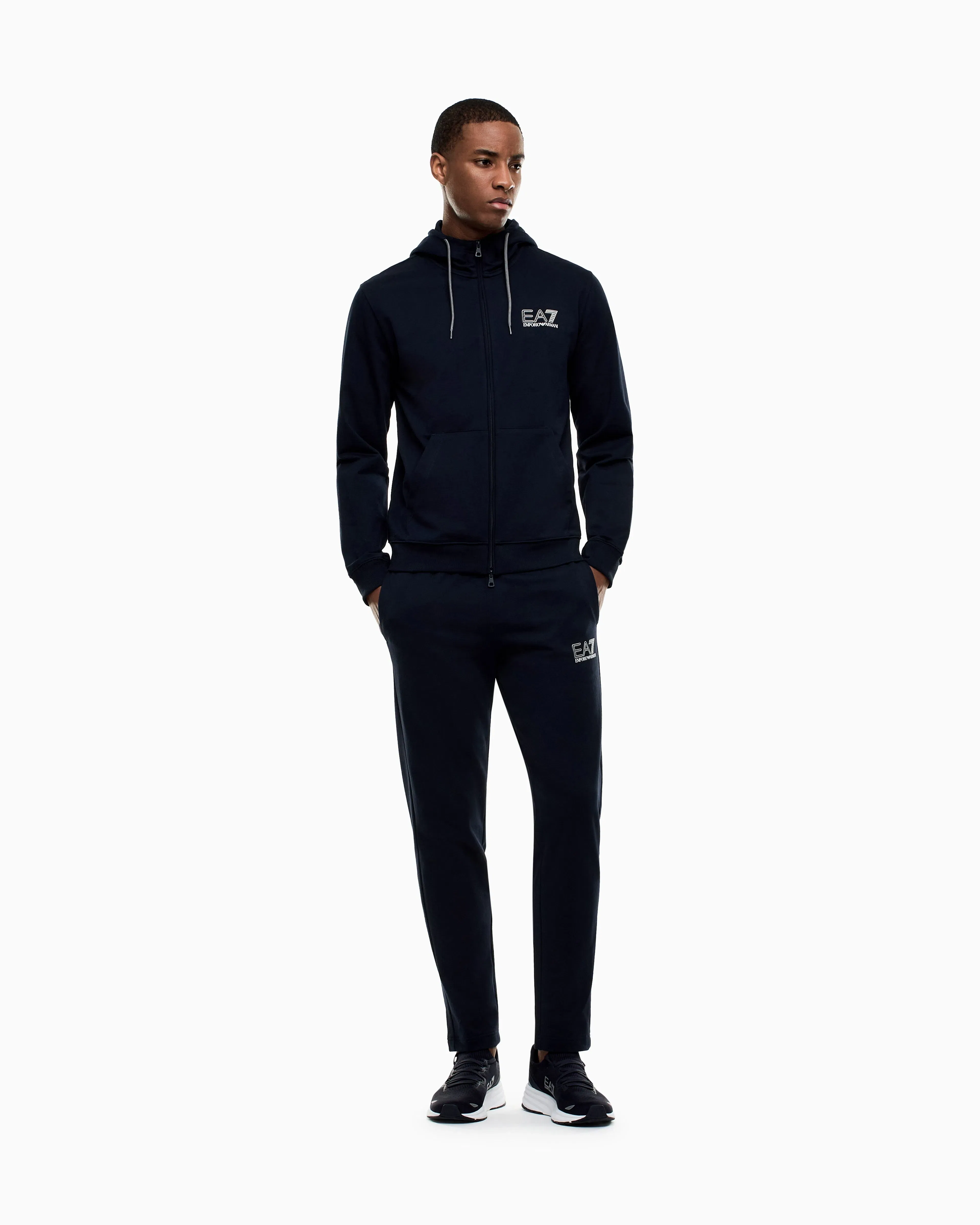 EA7 Pure cotton tracksuit with hood