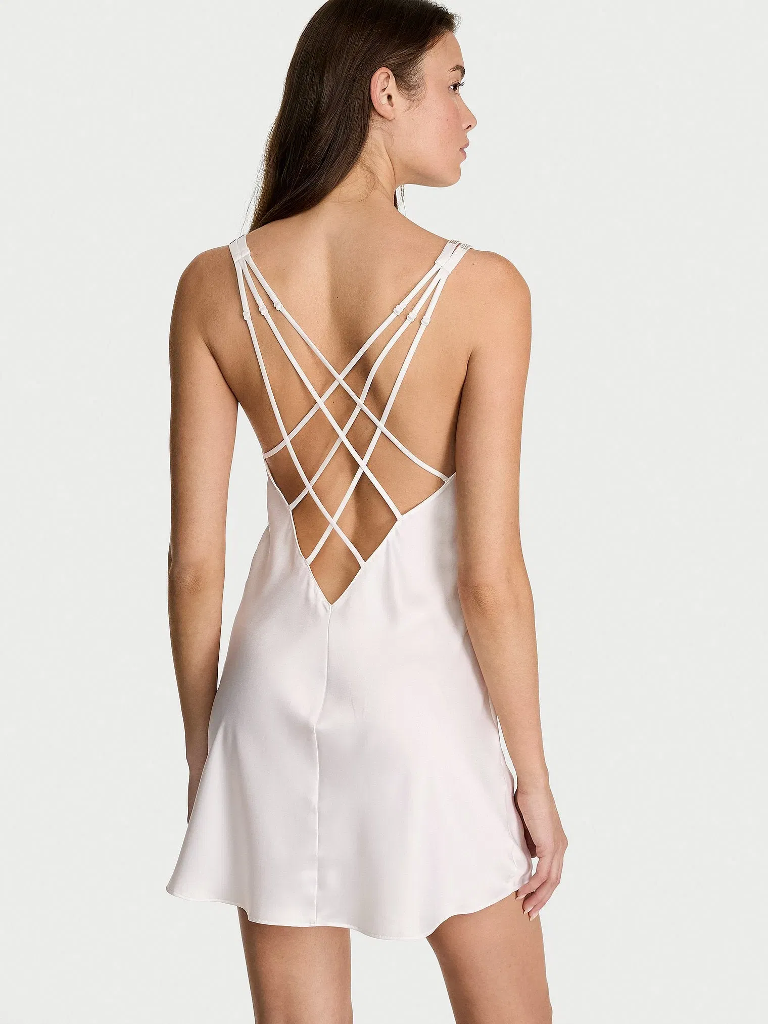 Gradient Shine Strap Satin Slip Dress
