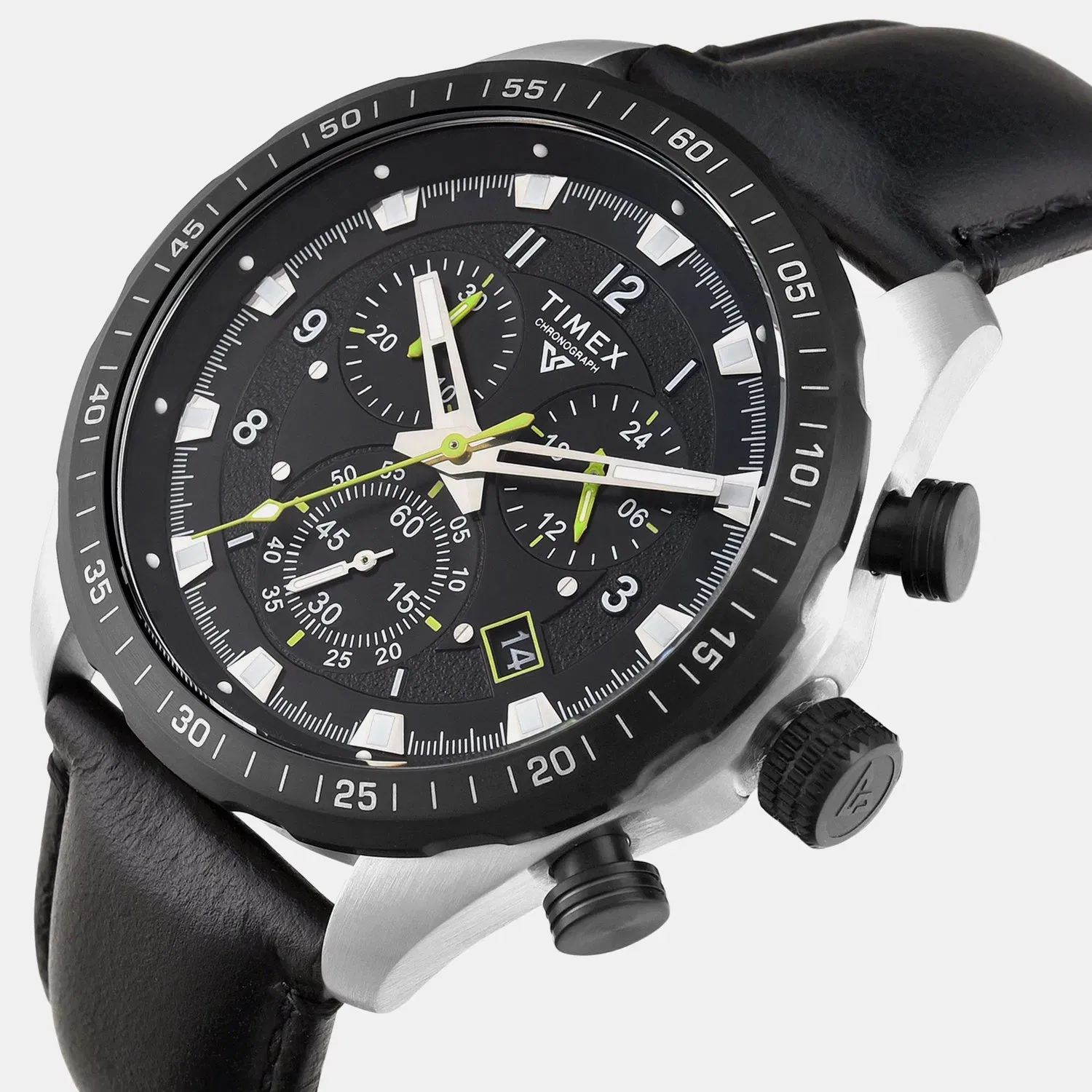 Timex Vector Men Quartz Dial Chronograph Leather Watch Tweg26003