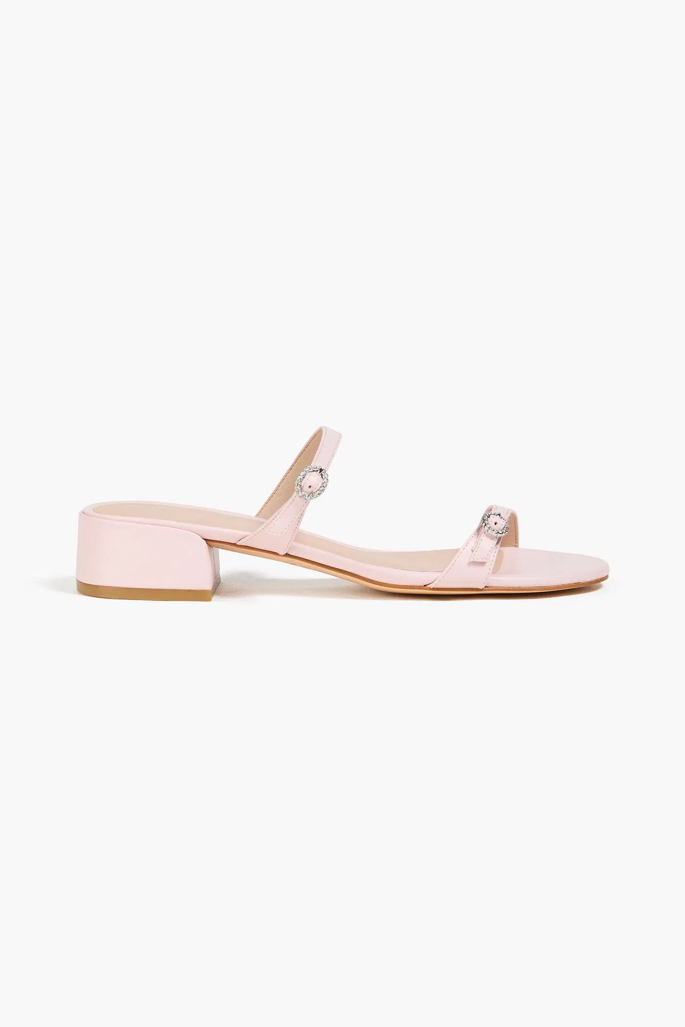 Stuart Weitzman Ginger Leather Mules Baby Pink Women's