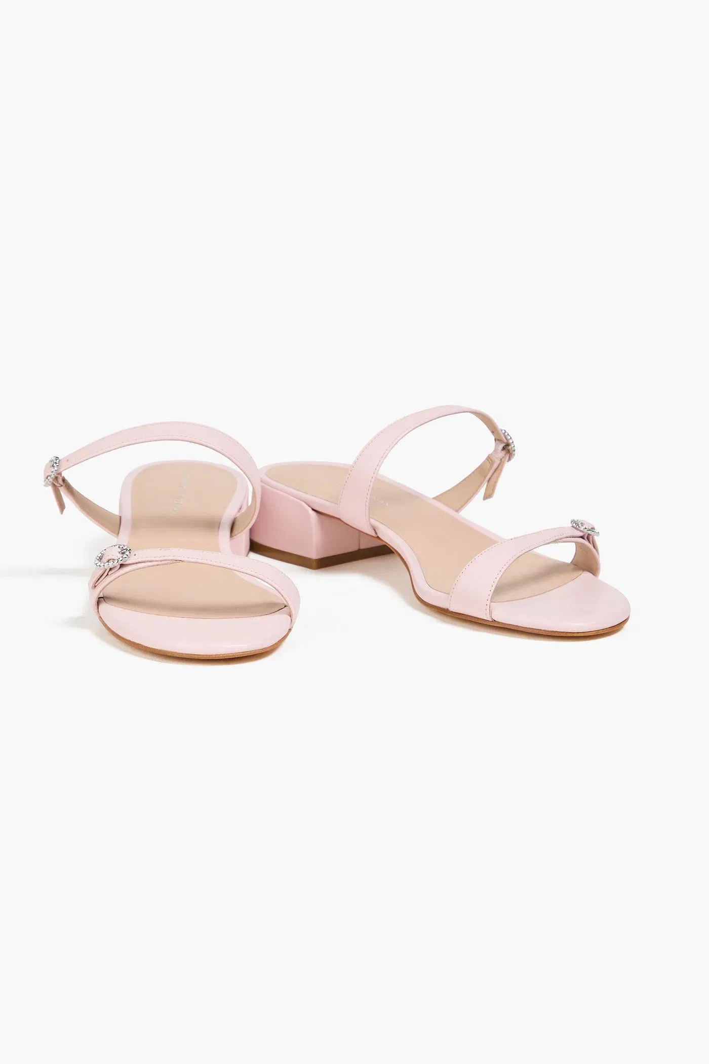 Stuart Weitzman Ginger Leather Mules Baby Pink Women's