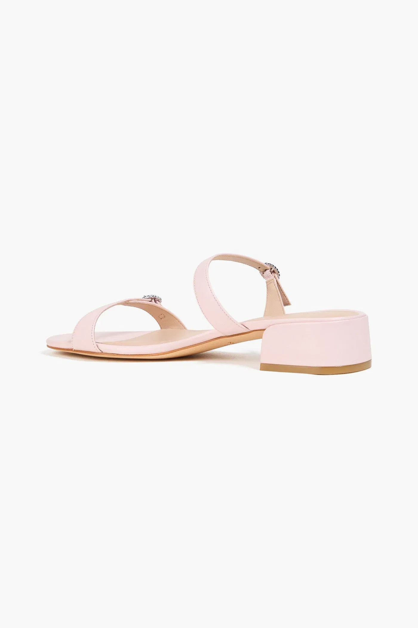 Stuart Weitzman Ginger Leather Mules Baby Pink Women's